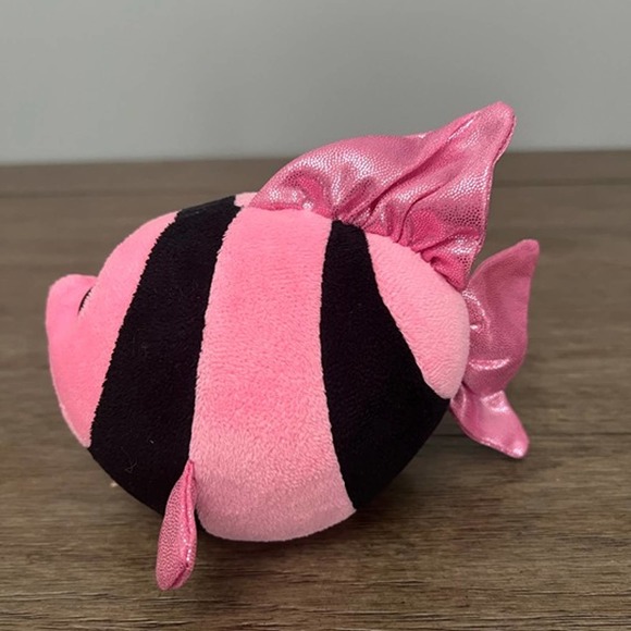 Ty Beanie Ballz Gilly the Pink Fish Ball Plush 4.5" - Picture 2 of 5